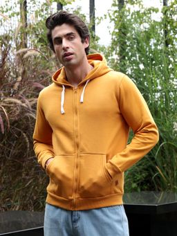 Campus Sutra - Yellow Solid Regular Fit Hoodie
