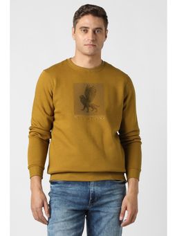 Peter England - Yellow Printed Regular Fit Sweatshirt