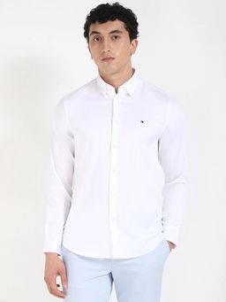 Tommy Hilfiger - White Solid Regular Fit Shirt