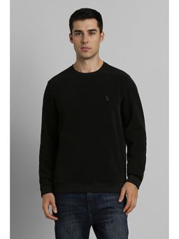 Simon Carter - Black Textured Regular Fit Sweatshirt