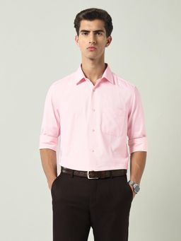AD By Arvind - Pink Textured Regular Fit Shirt