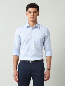 AD By Arvind - Blue Textured Regular Fit Shirt