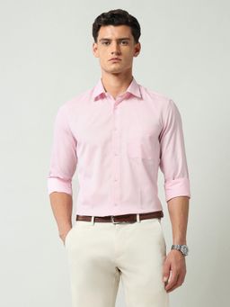 AD By Arvind - Pink Textured Regular Fit Shirt