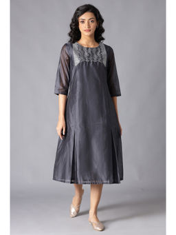 W - Grey Solid Kurta