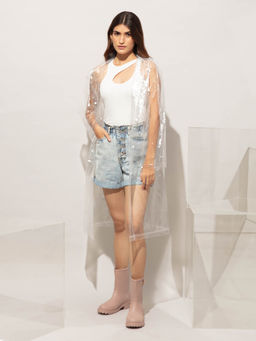 Twenty Dresses by Nykaa Fashion - Transparent Solid Long Length Raincoat