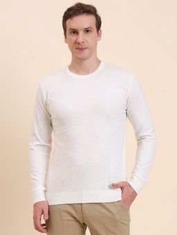 JadeBlue - Pure Cotton White Printed Round Neck T-Shirt