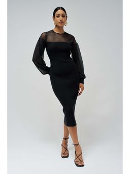 Salsa Jeans - Black Knit Dress with Transparency