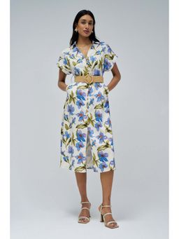 Salsa Jeans - Multi Color Linen Shirt Dress with Belt