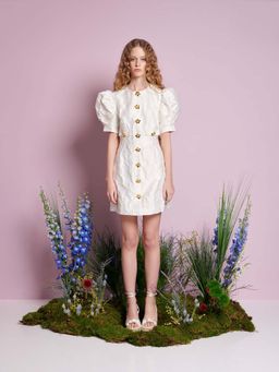 Sister Jane - Ivory Anemone Jacquard Mini Dress