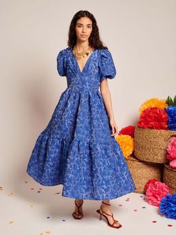 Sister Jane - Blue Luna Jacquard Midi Dress