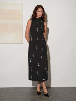 Sister Jane - Black Augusta Embellished Midi Dress