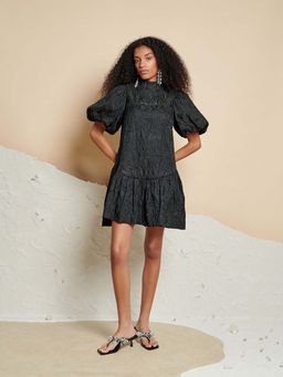 Sister Jane - Black Salome Jacquard Mini Dress