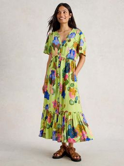 White Stuff - Green Phoebe Midi Dress