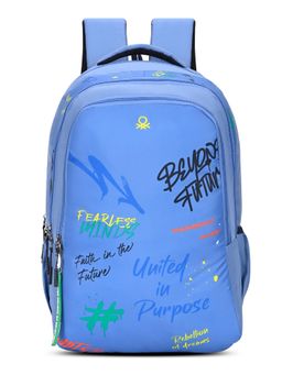 United Colors of Benetton - United Colores of Benetton Unisex High School Backpack Graffiti - Blue (7-12 Years)