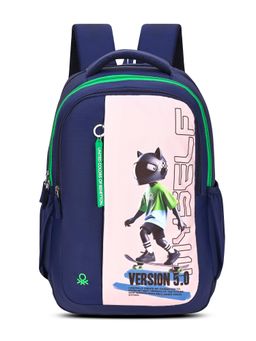 United Colors of Benetton - United Colores of Benetton Unisex High School Backpack Metaverse - Navy (7-12 Years)