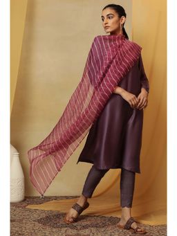 Folksong - Pink Shibori Silk Organza Dupatta