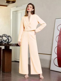 KOTTY - Women Solid Co-Ord-Beige (Set of 2)