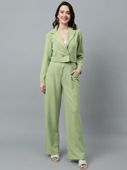 KOTTY - Women Pant & Blazer Co-Ord-Green (Set of 2)