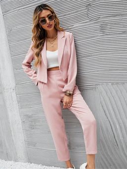 KOTTY - Women Pant & Blazer Co-Ord-Pink (Set of 2)