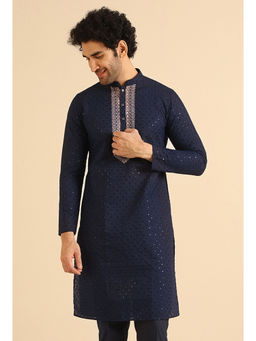 KISAH - Men Navy Blue Kurta
