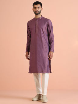 KISAH - Men Mauve Kurta and Pant (Set of 2)