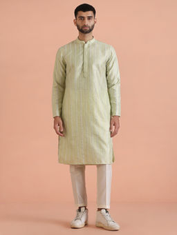 KISAH - Men Green Kurta and Pant (Set of 2)