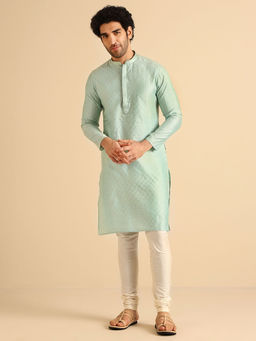KISAH - Men Green Kurta and Churidar (Set of 2)