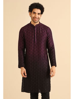 KISAH - Men Black Ombre Cotton Blend Kurta with Zari Design