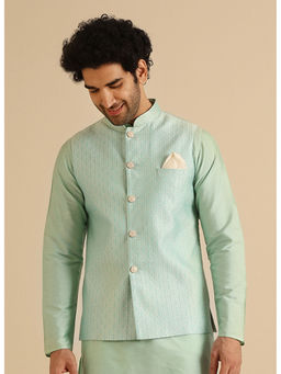 KISAH - Men Aqua Green Nehru Jacket