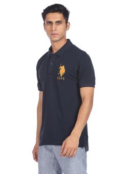 U.S. POLO ASSN. - Men Navy Short Sleeve Solid Polo T-shirt