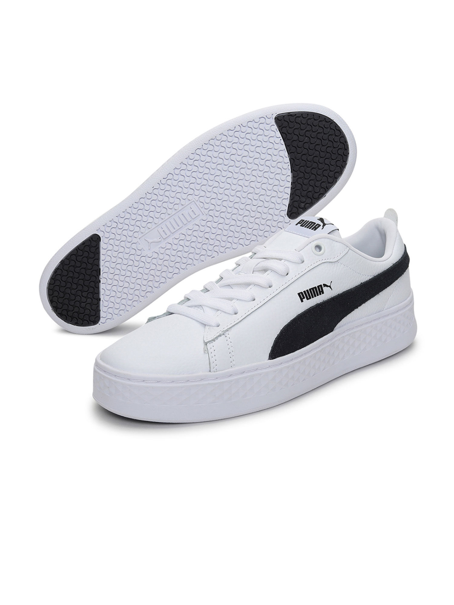 puma smash platform l white