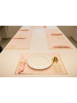 ADYA - Peach Jaal Festive Dining Mat Set