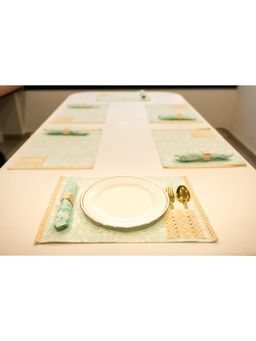 ADYA - Sea Green Jaal Festive Dining Mat Set
