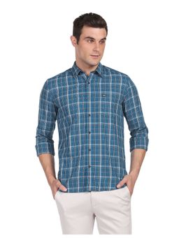 Arrow - Men Blue Manhattan Slim Fit Check Casual Shirt