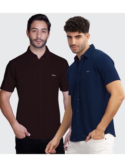 Parcel Yard - Men Summer Wear Regular Fit Multi-Color Shirts (Pack of 2)