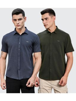 Parcel Yard - Men Summer Wear Regular Fit Multi-Color Shirts (Pack of 2)