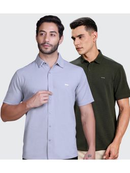 Parcel Yard - Men Summer Wear Regular Fit Multi-Color Shirts (Pack of 2)