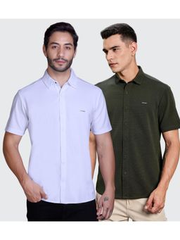 Parcel Yard - Men Summer Wear Regular Fit Multi-Color Shirts (Pack of 2)