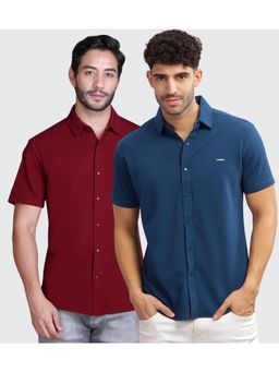 Parcel Yard - Men Summer Wear Regular Fit Multi-Color Shirts (Pack of 2)