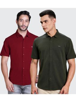 Parcel Yard - Men Summer Wear Regular Fit Multi-Color Shirts (Pack of 2)