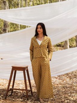 Mera Rang - Ajrak Essence: Summer Blaze with Pant Co-Ord Set