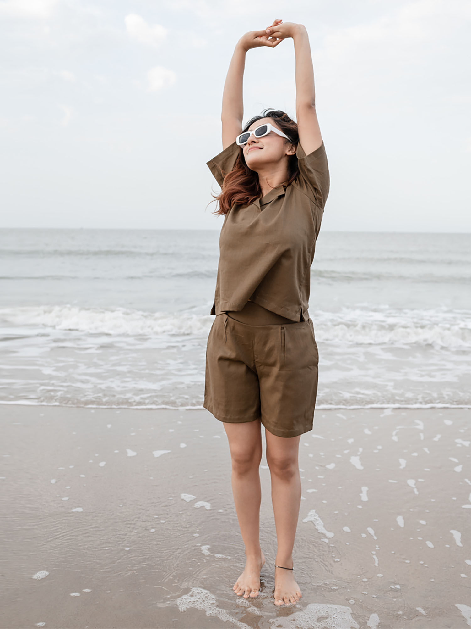 babli Sage Brown Top with Shorts Set-picture-35