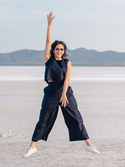 Babli - Royal Blue Top with Palazzo Set