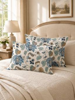The Home Story - 100% Cotton Pillow Covers (Pack of 2) - Azure Fern