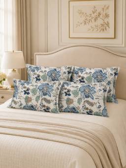 The Home Story - 100% Cotton Pillow Covers (Pack of 4) - Azure Fern