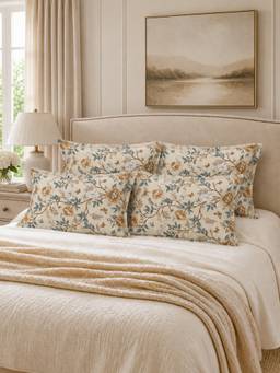 The Home Story - 100% Cotton Pillow Covers (Pack of 4) - Golden Bloom