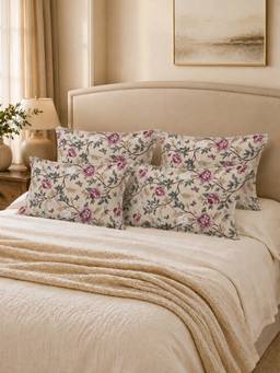 The Home Story - 100% Cotton Pillow Covers (Pack of 4) - Mauve Vine