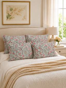 The Home Story - 100% Cotton Pillow Covers (Pack of 4) - Sage Coral