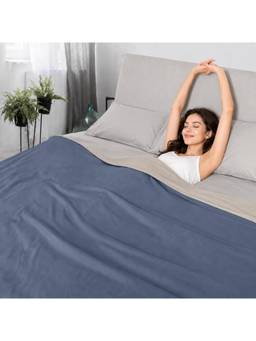 Cortina - Reversible Cooling Blanket Single Bed Lightweight- Dark Grey Beige