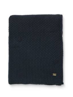 PLUCHI - Moss Stitch 100% Cotton Knitted All-Season AC Throws , Titanic Grey